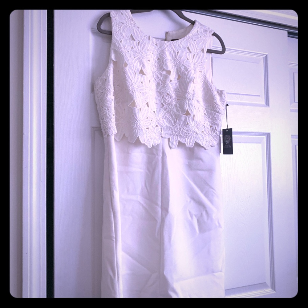 White laced fitted dress